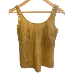 Vintage 1970s handmade gold textured silk tank top